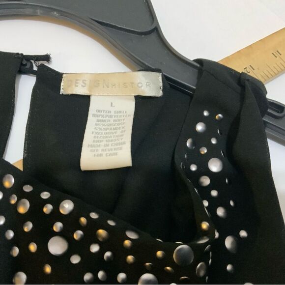 Design History L  Black Blouse with Silver Studs - Picture 8 of 8